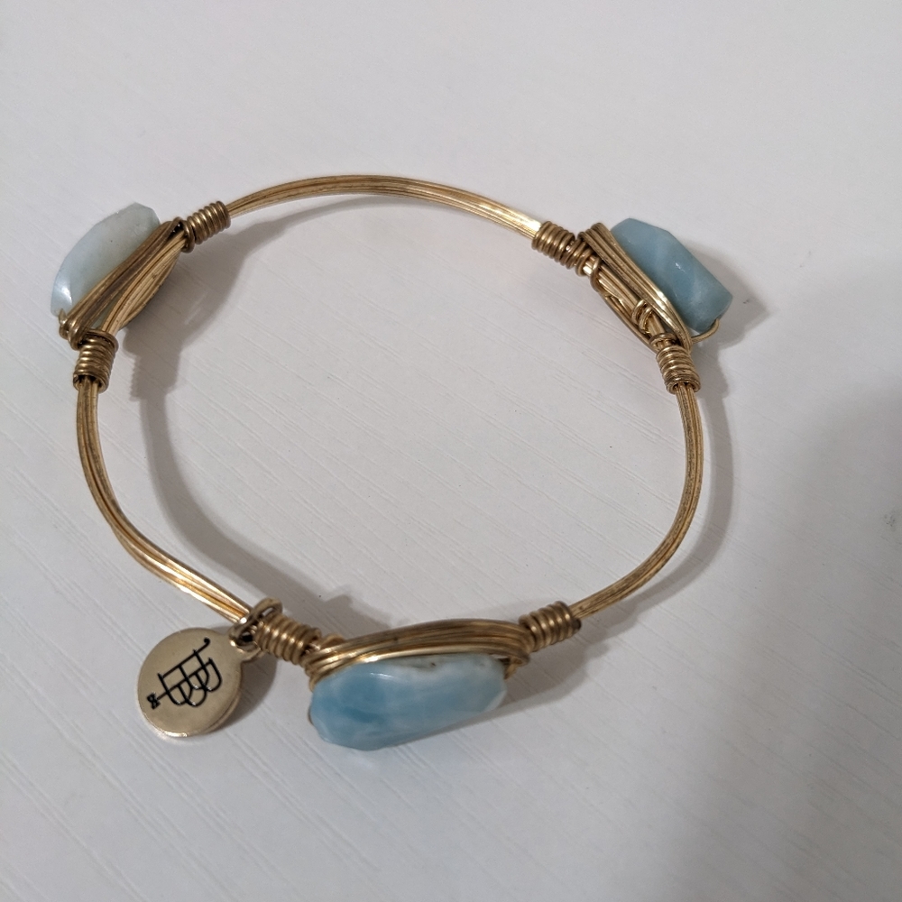 Bourbon and Boweties Gold Wire Wrapped Stone Bracelet